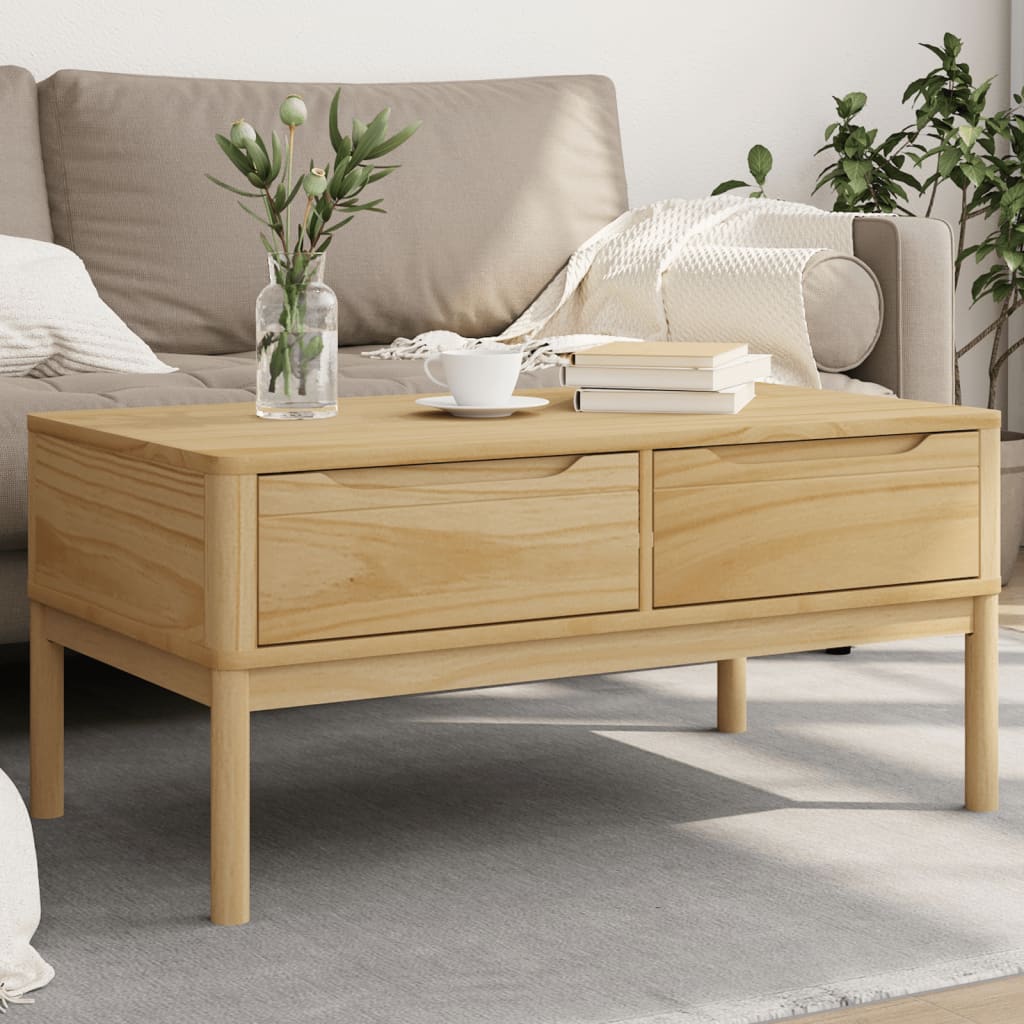 Salongbord FLORO voksbrun 99x55,5x45 cm heltre furu