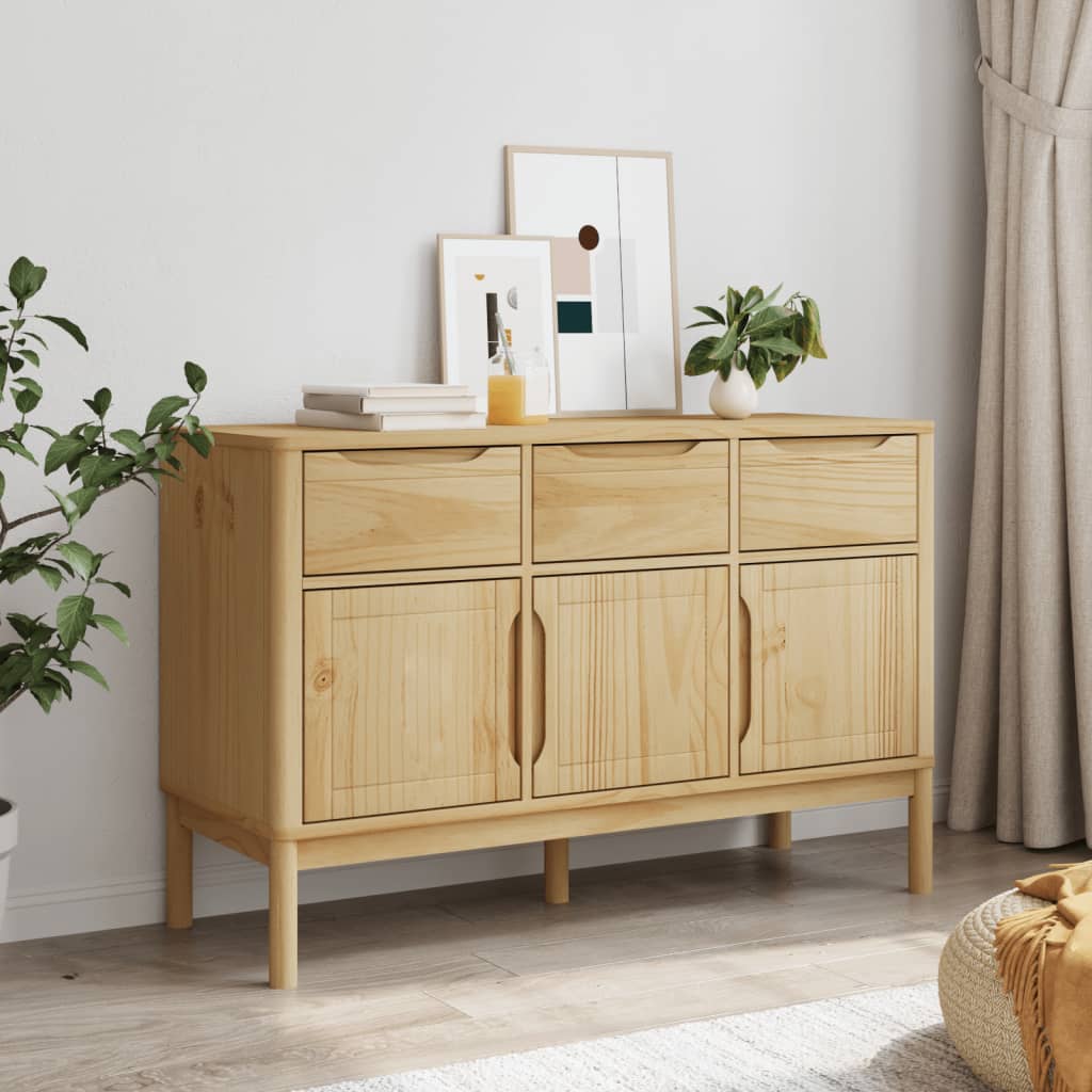 Skjenk FLORO voksbrun 114x43x74 cm heltre furu