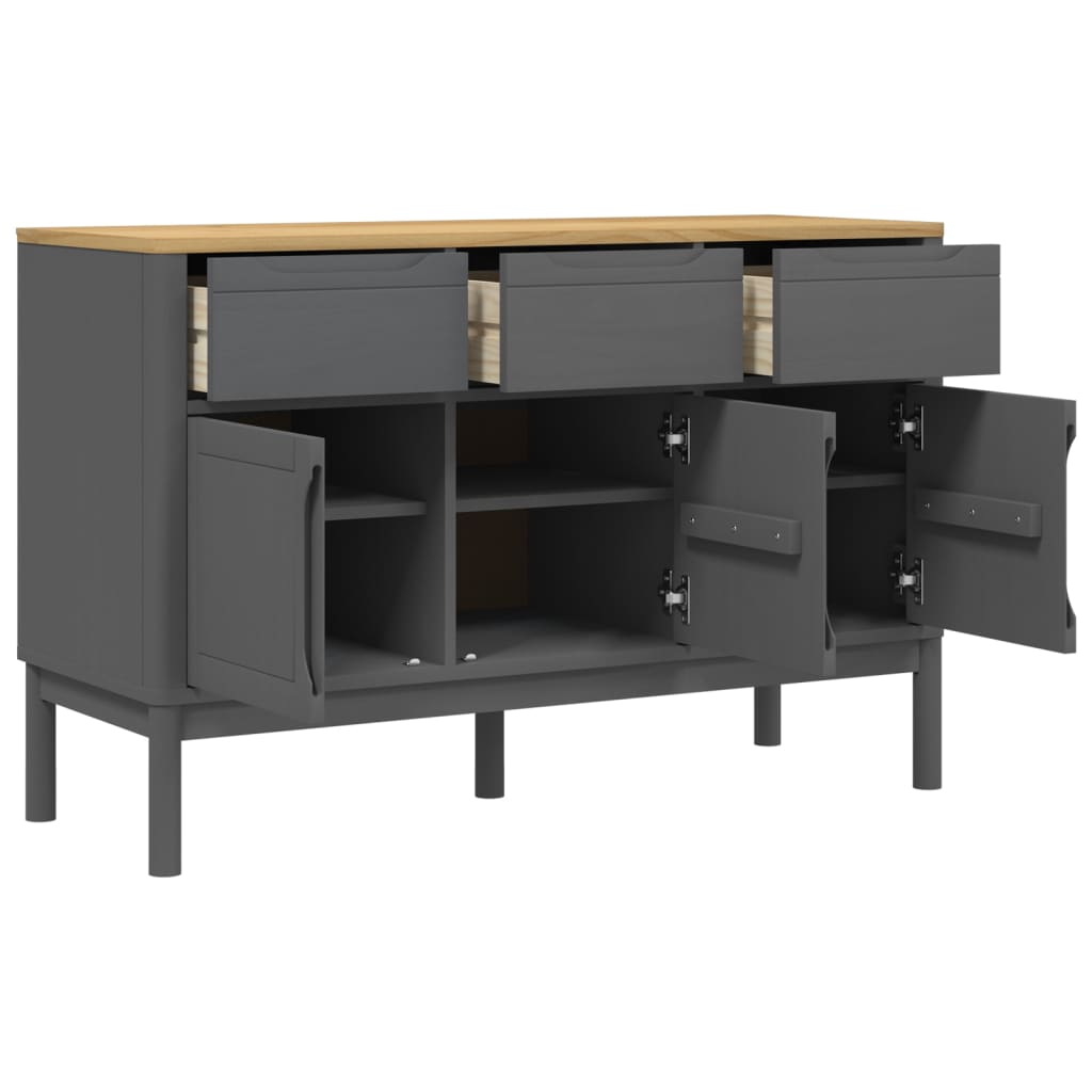 Skjenk FLORO grå 114x43x74 cm heltre furu