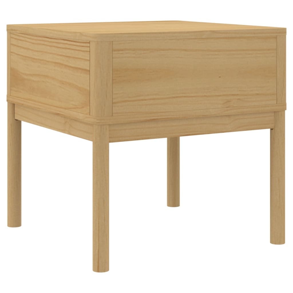 Lampebord FLORO voksbrun 55x55x54 cm heltre furu