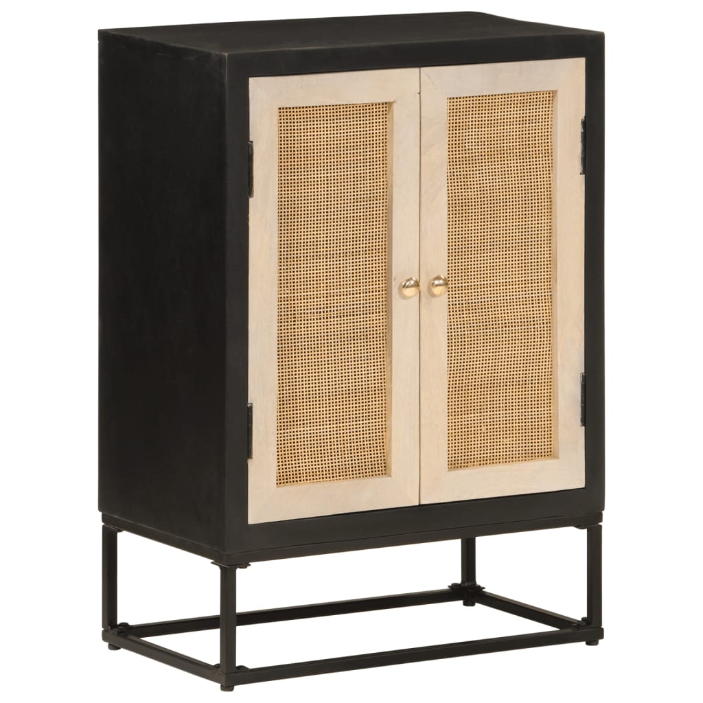 Skjenk svart 55x30x76 cm heltre mango og jern