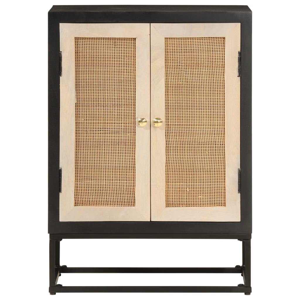 Skjenk svart 55x30x76 cm heltre mango og jern