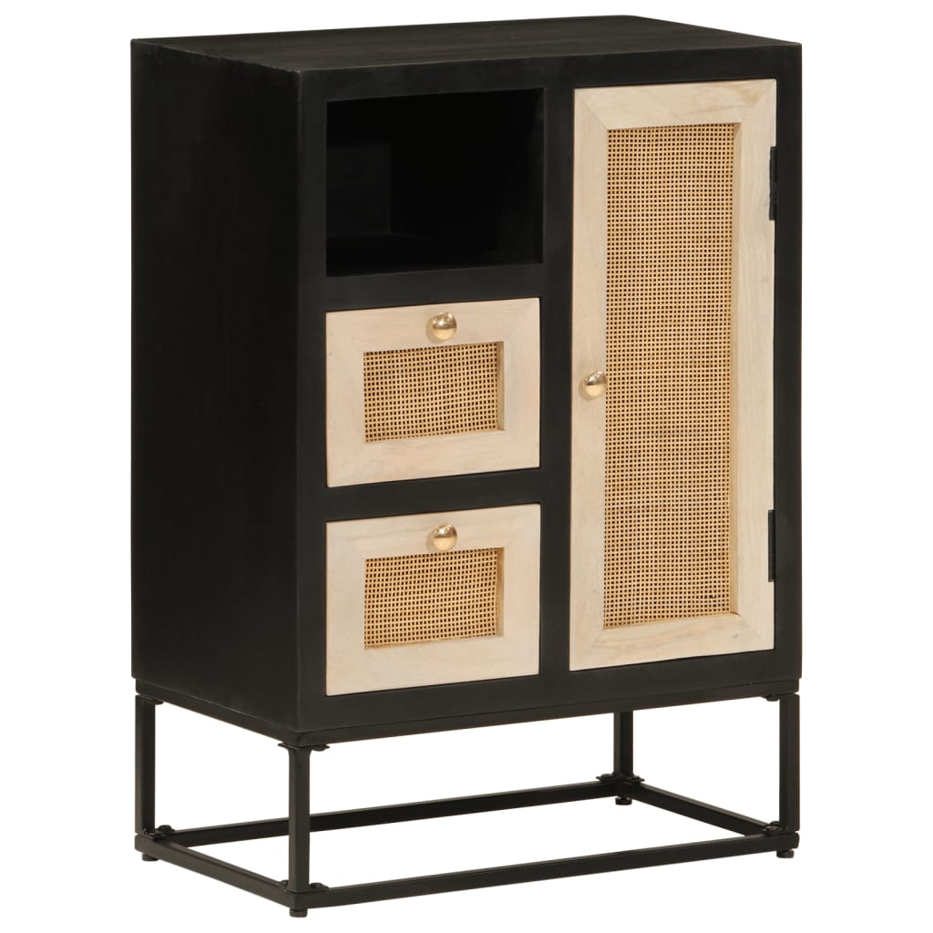 Skjenk svart 55x30x76 cm heltre mango og jern