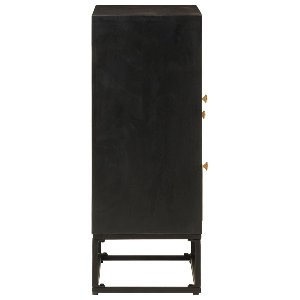 Skjenk svart 55x30x76 cm heltre mango og jern