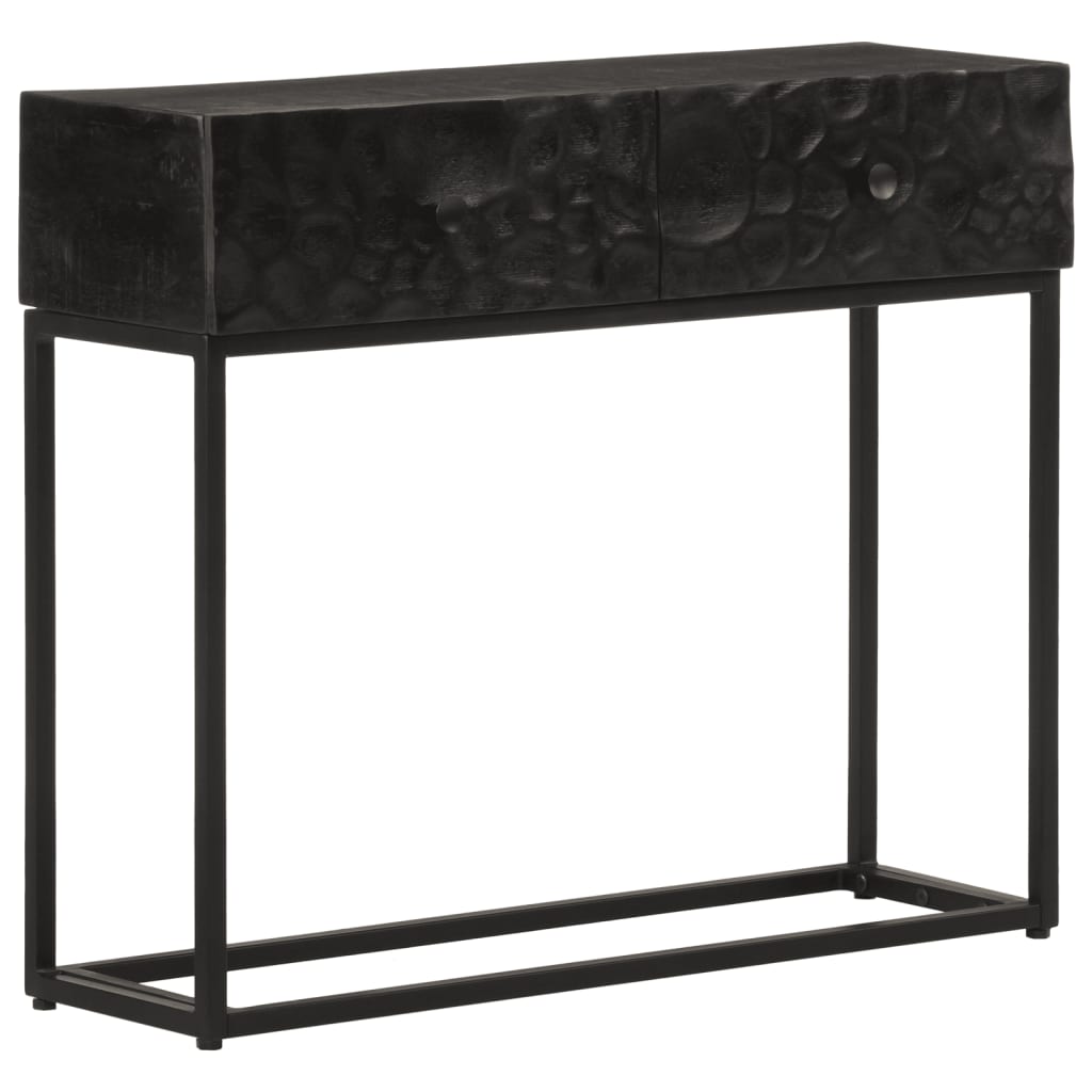 Konsollbord svart 90x30x76 cm heltre mango og jern