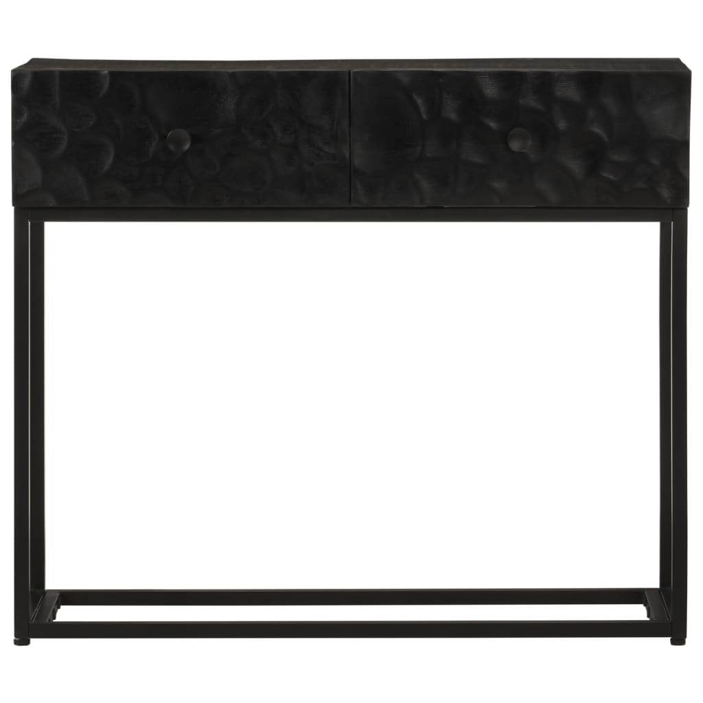 Konsollbord svart 90x30x76 cm heltre mango og jern