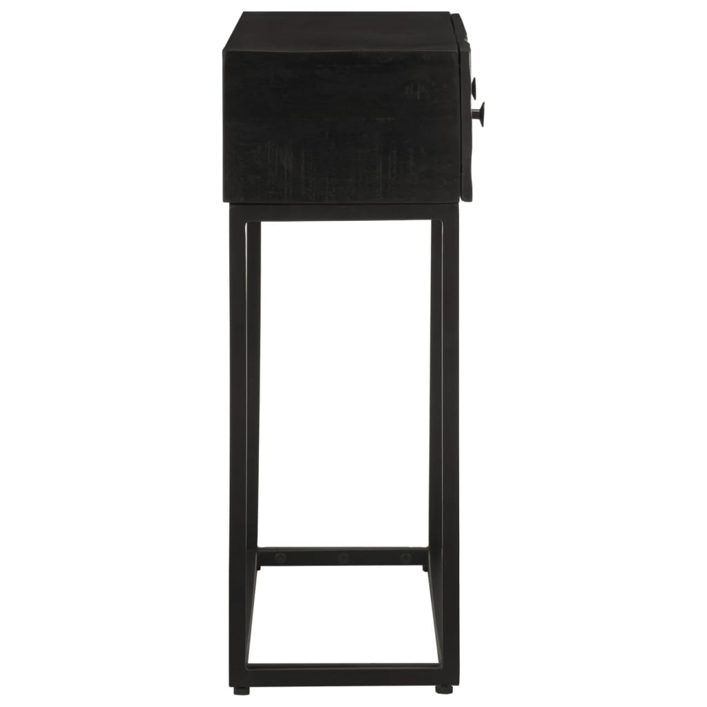 Konsollbord svart 90x30x76 cm heltre mango og jern