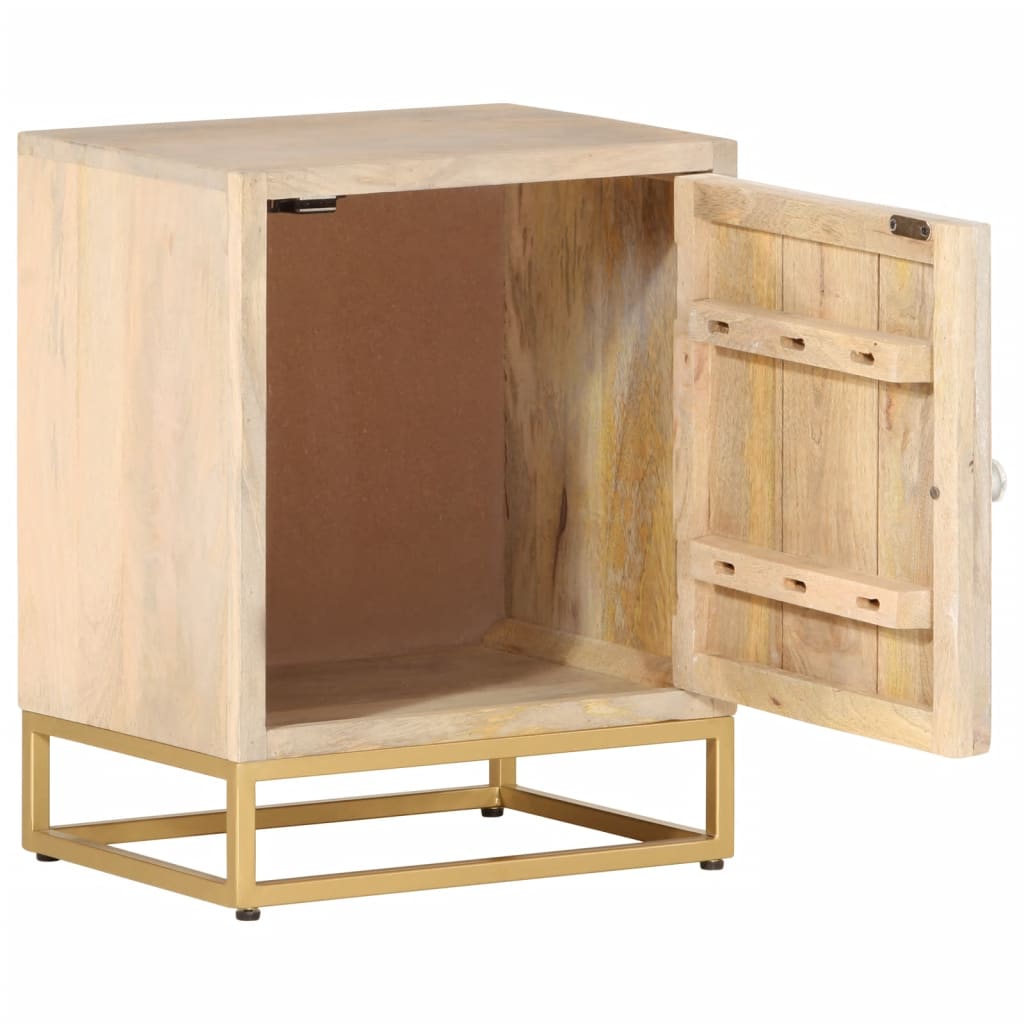 Nattbord 40x30x50 cm heltre mango og jern
