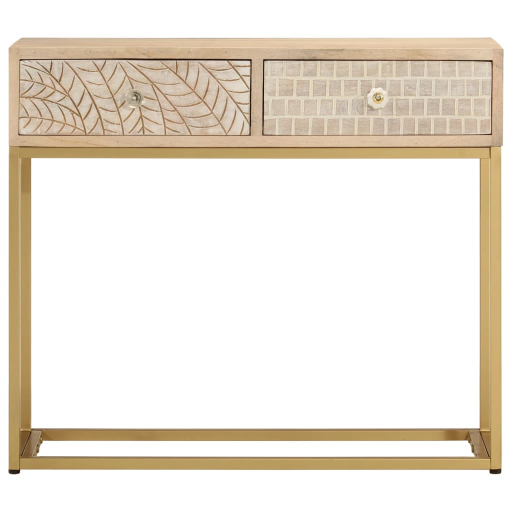 Konsollbord 90x30x76 cm heltre mango og jern