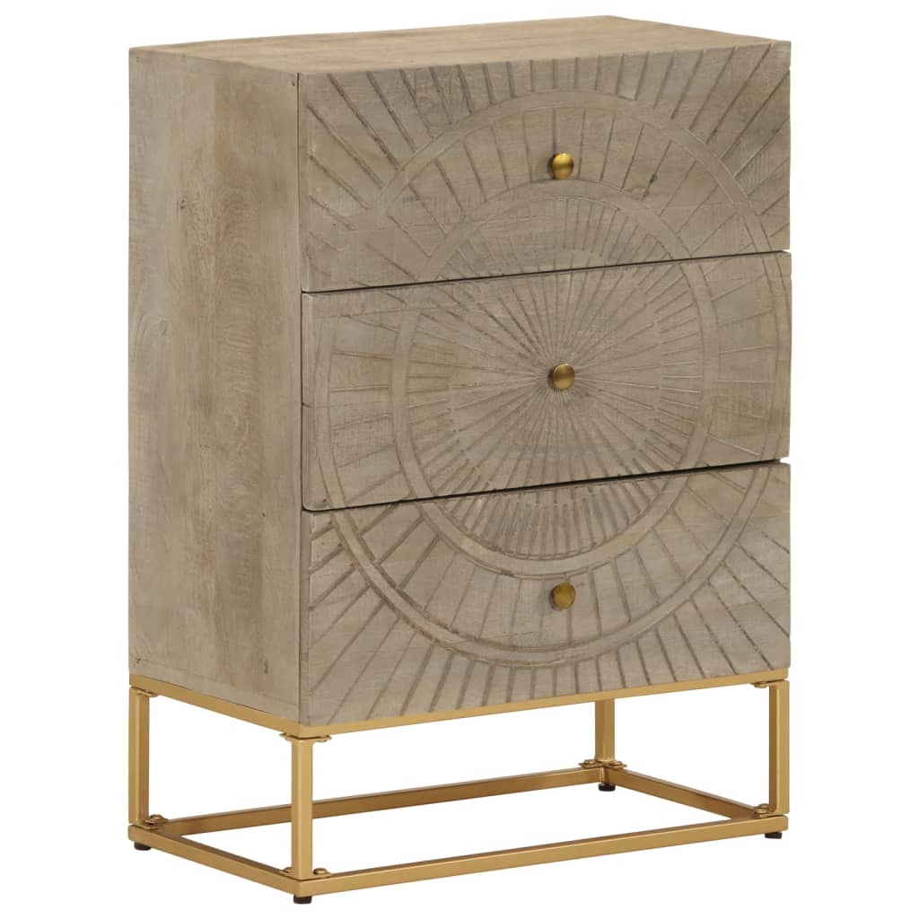 Kommode 55x30x76 cm heltre mango og jern