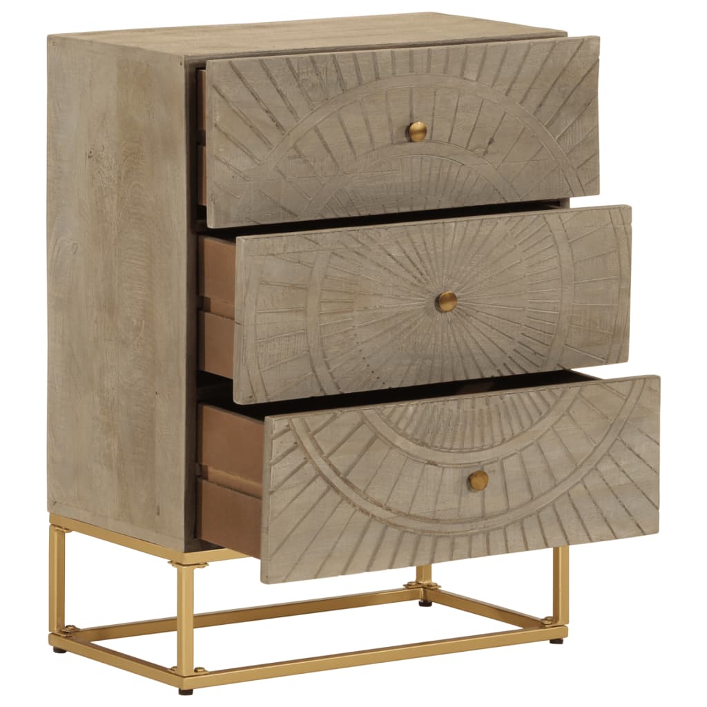 Kommode 55x30x76 cm heltre mango og jern