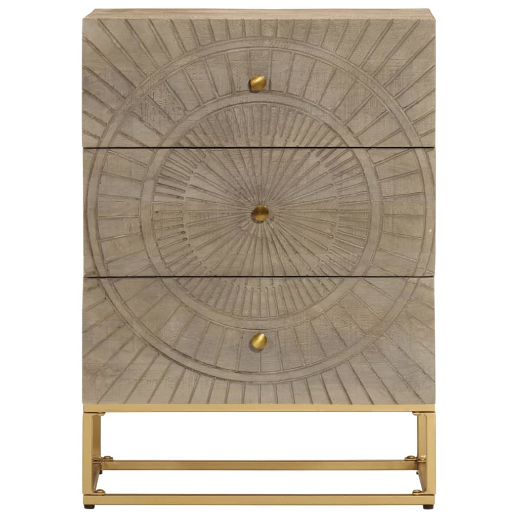 Kommode 55x30x76 cm heltre mango og jern