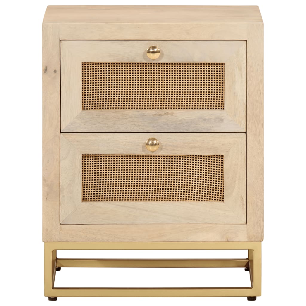 Nattbord 40x30x50 cm heltre mango og jern