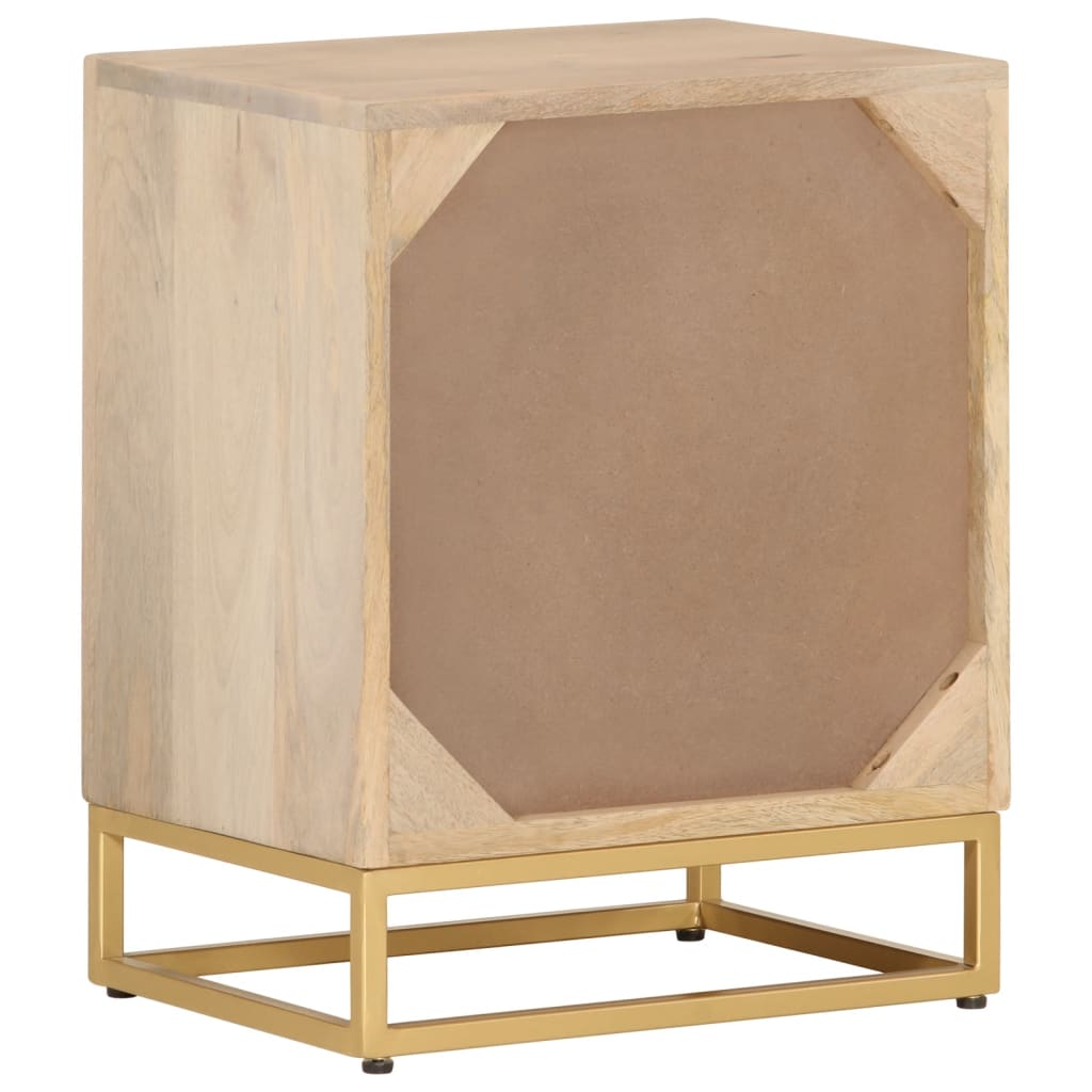 Nattbord 40x30x50 cm heltre mango og jern