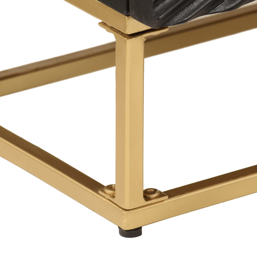 Kommode svart 55x30x76 cm heltre mango og jern