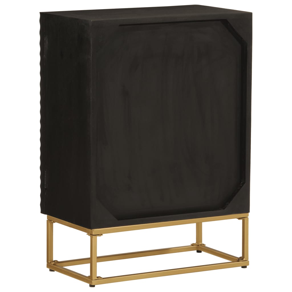 Skjenk svart 55x30x76 cm heltre mango og jern