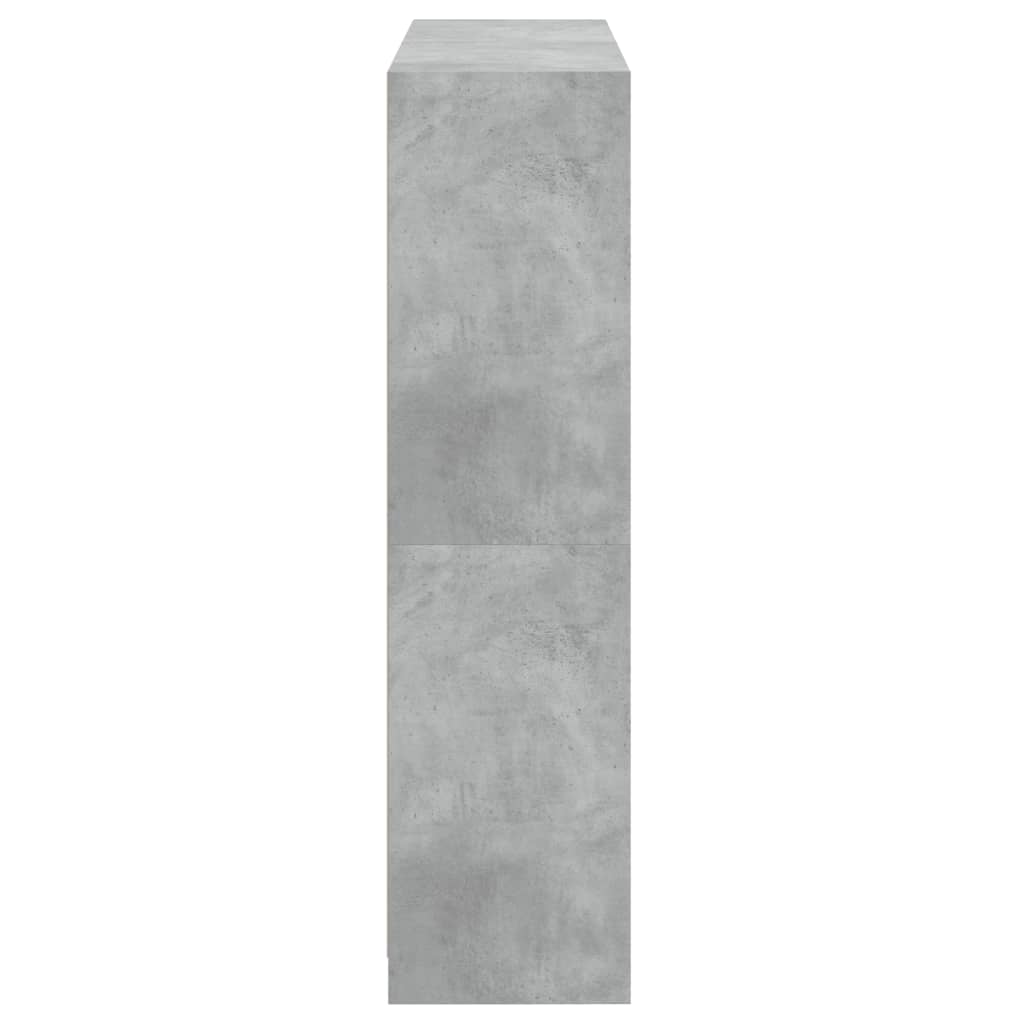 Bokhylle med dører betonggrå 136x37x142 cm konstruert tre