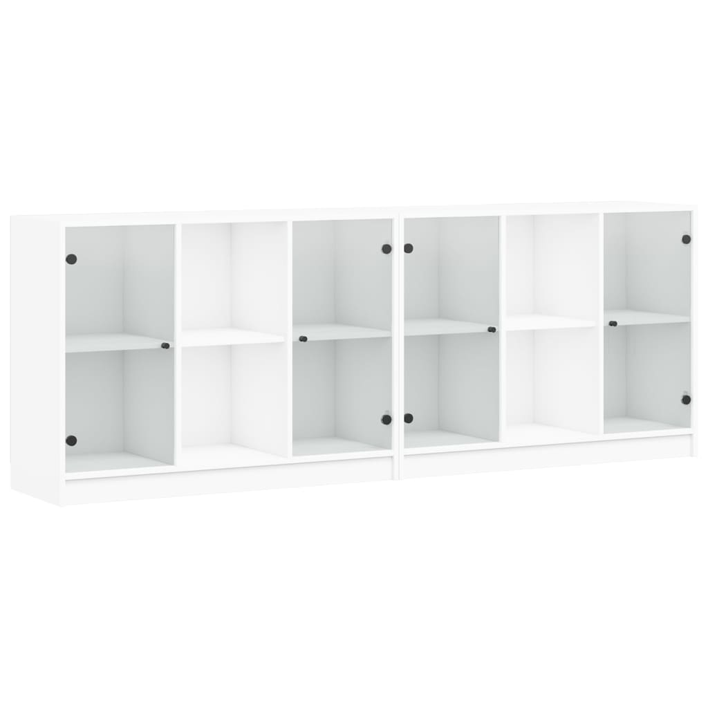 Bokhylle med dører hvit 204x37x75 cm konstruert tre vidaXL