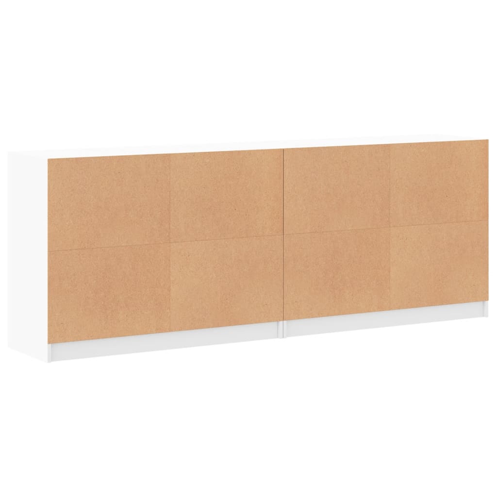 Bokhylle med dører hvit 204x37x75 cm konstruert tre vidaXL