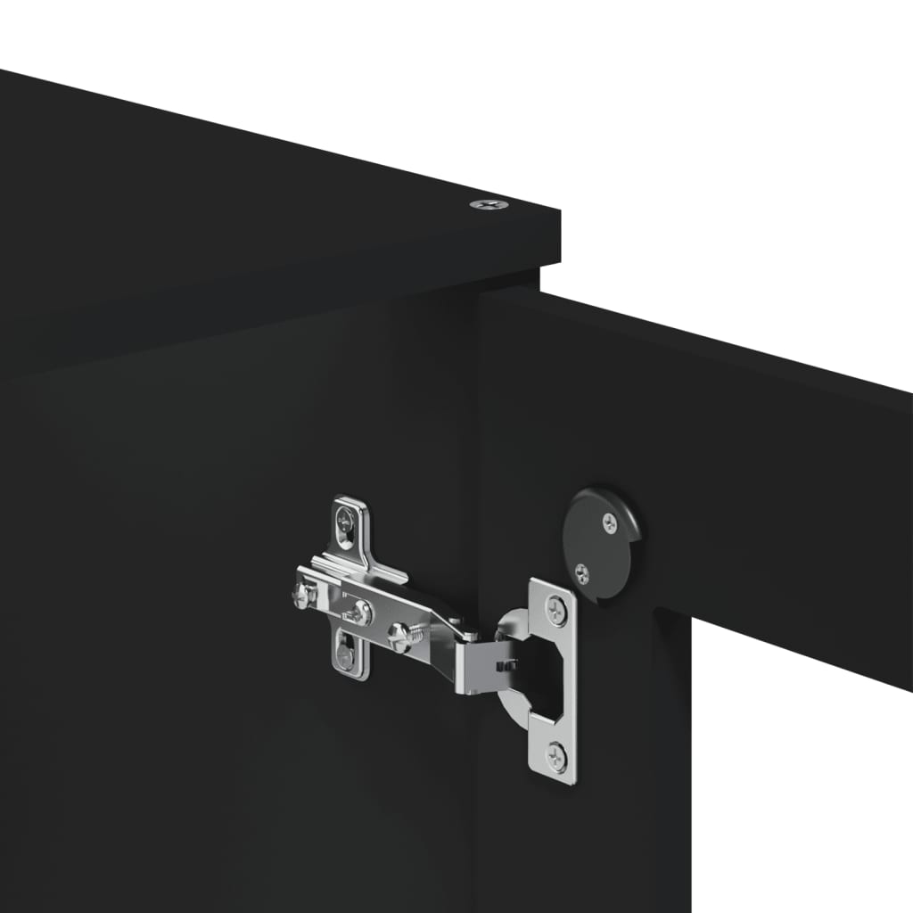 Highboard VIKEN svart 80x40x200 cm heltre furu