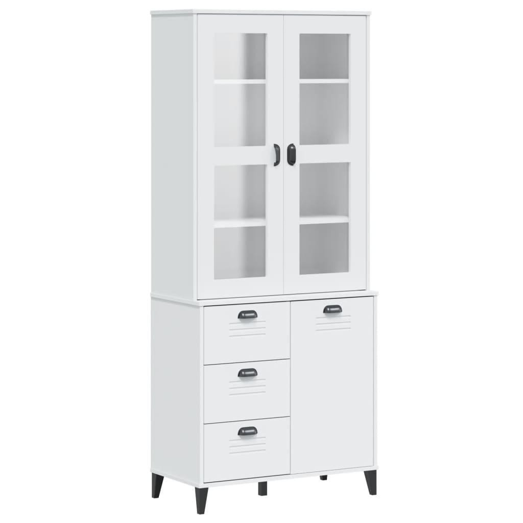 Highboard VIKEN hvit 80x40x190 cm heltre furu
