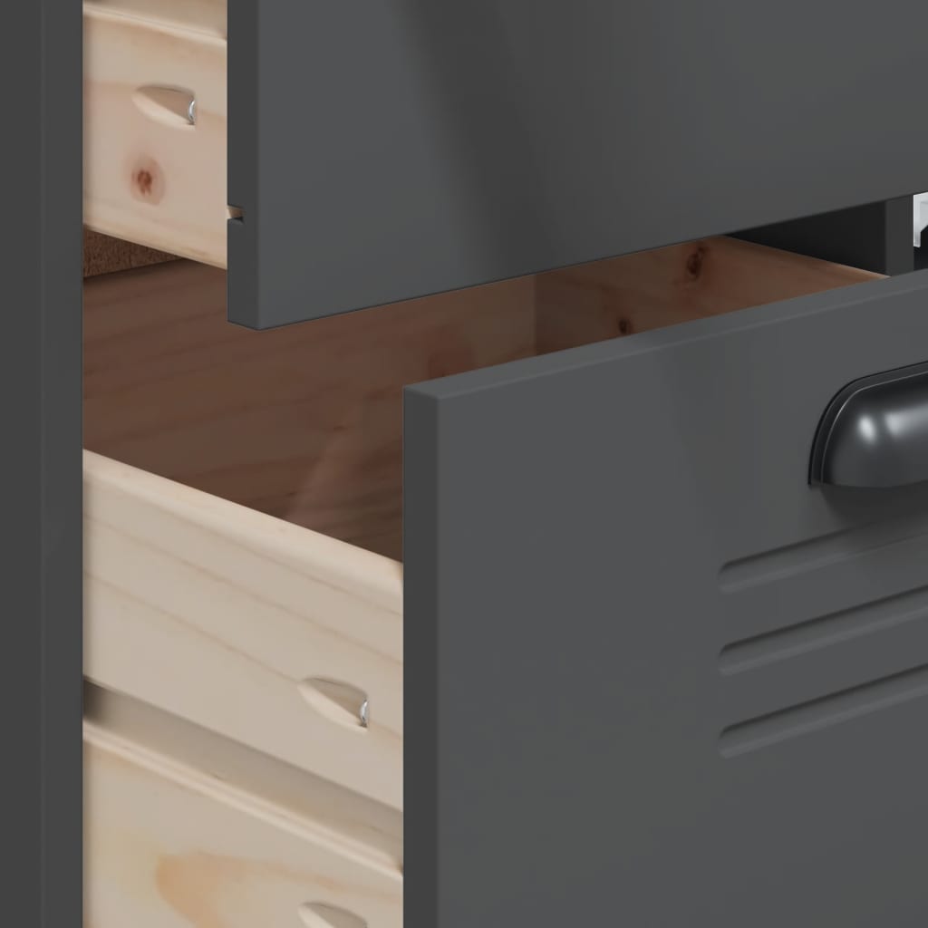 Highboard VIKEN antrasitt grå 80x40x190 cm heltre furu