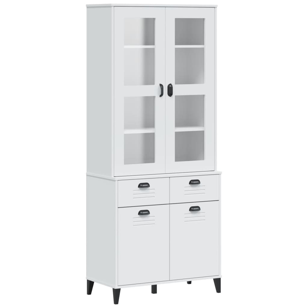 Highboard VIKEN hvit 80x40x190 cm heltre furu