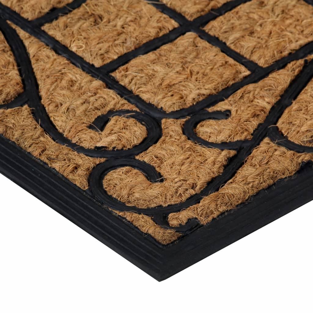 Dørmatte rektangulær 45x75 cm gummi og kokosfiber
