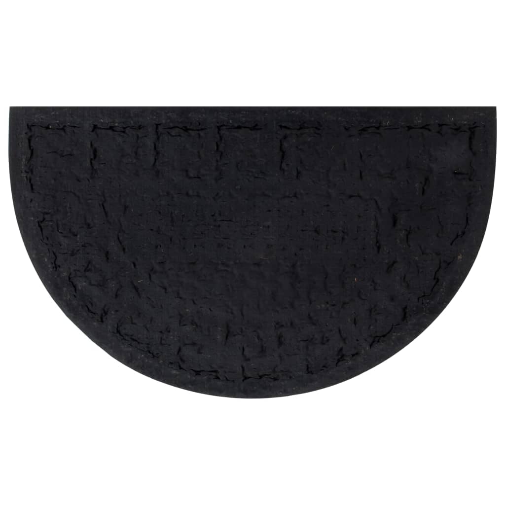 Dørmatte halvrund 45x75 cm gummi og kokosfiber