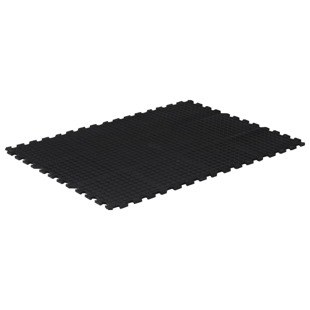 Gulvfliser i gummi svart 12 mm 90x120 cm