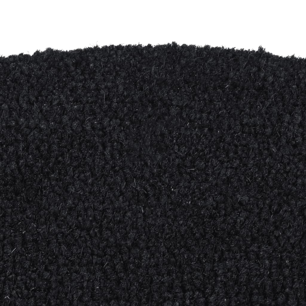 Dørmatte svart halvrund 50x80 cm tuftet kokosfiber