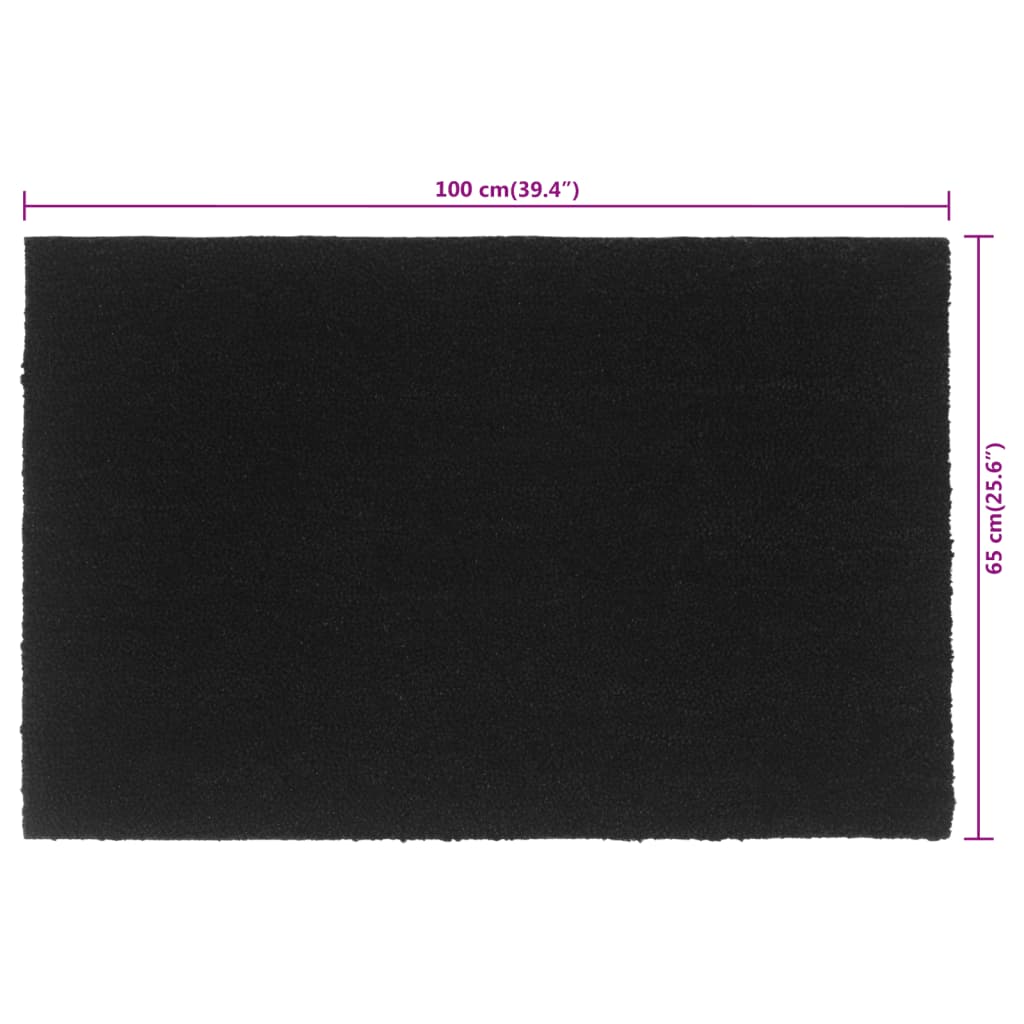 Dørmatte svart 65x100 cm tuftet kokosfiber