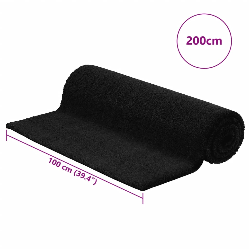 Dørmatte svart 100x200 cm tuftet kokosfiber