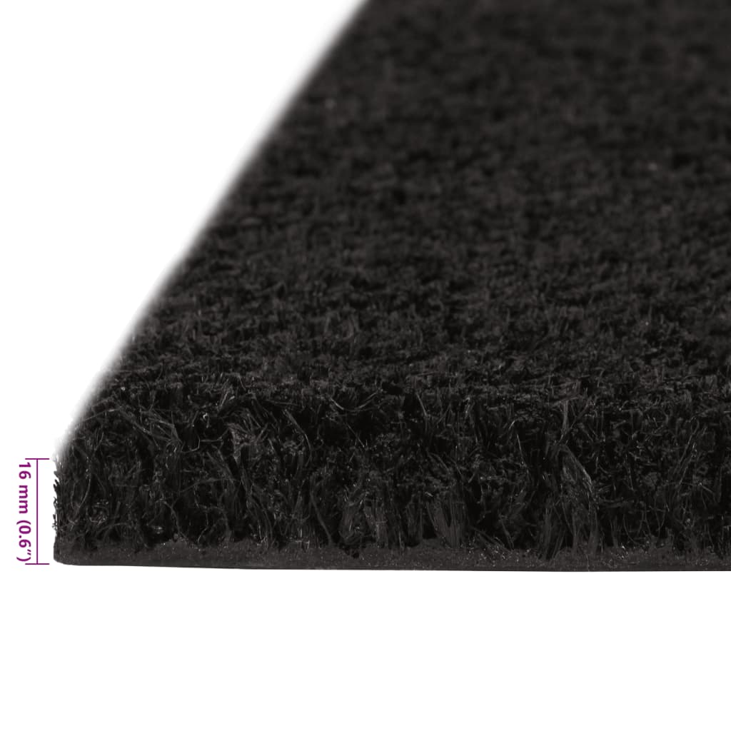 Dørmatte svart 100x200 cm tuftet kokosfiber