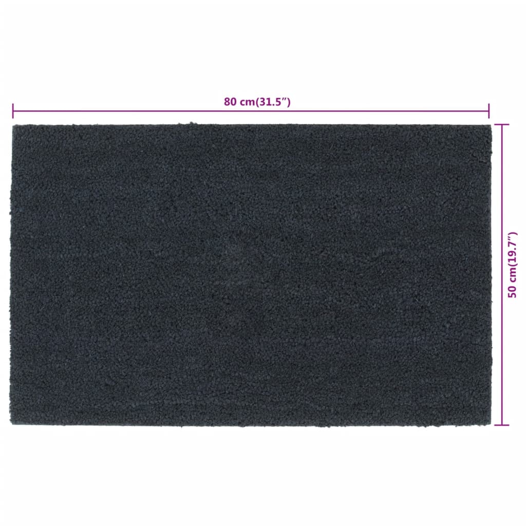 Dørmatte mørkegrå 50x80 cm tuftet kokosfiber