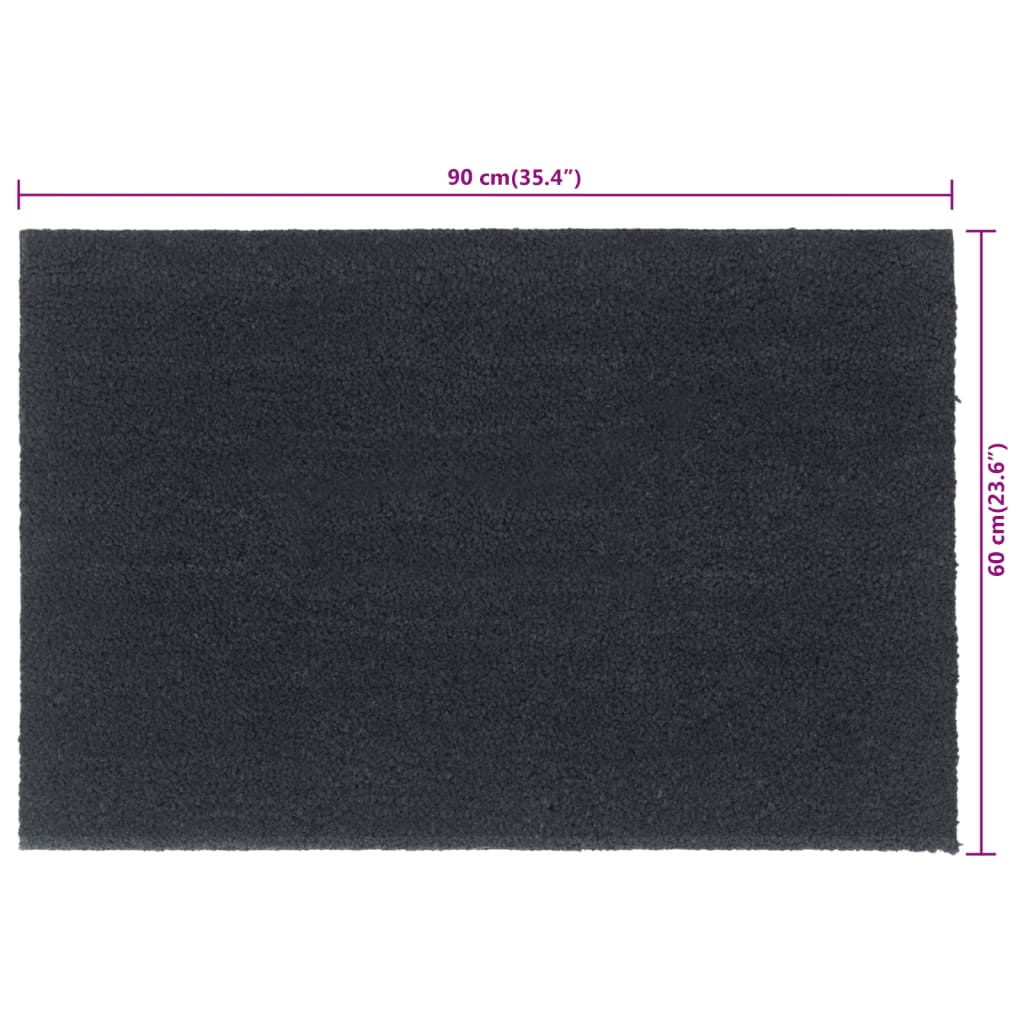 Dørmatte mørkegrå 60x90 cm tuftet kokosfiber