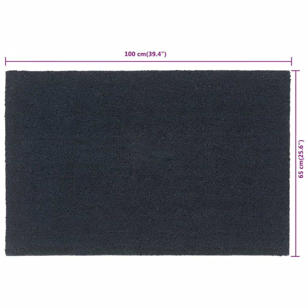 Dørmatte mørkegrå 65x100 cm tuftet kokosfiber
