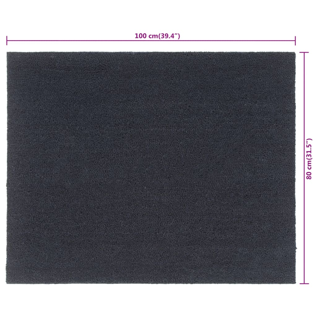Dørmatte mørkegrå 80x100 cm tuftet kokosfiber