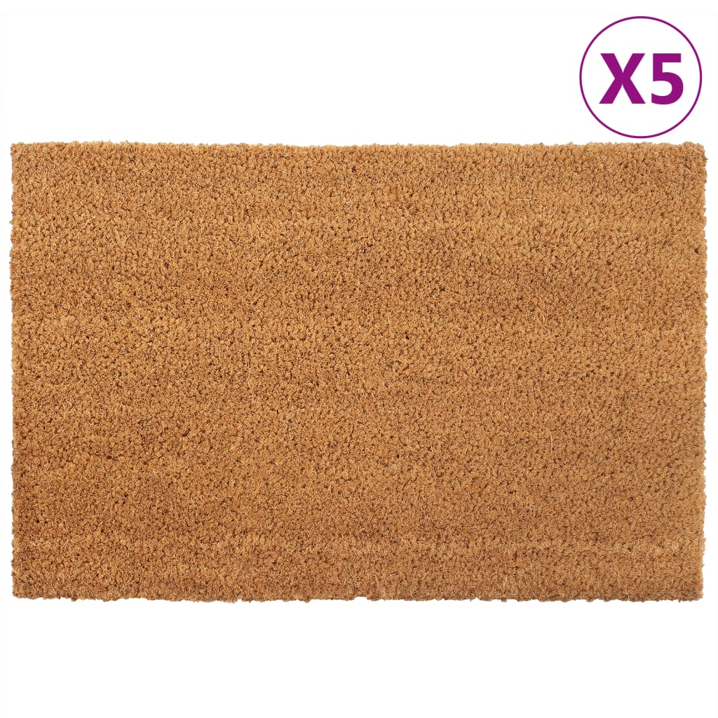 Dørmatter 5 stk naturlig 40x60 cm tuftet kokosfiber