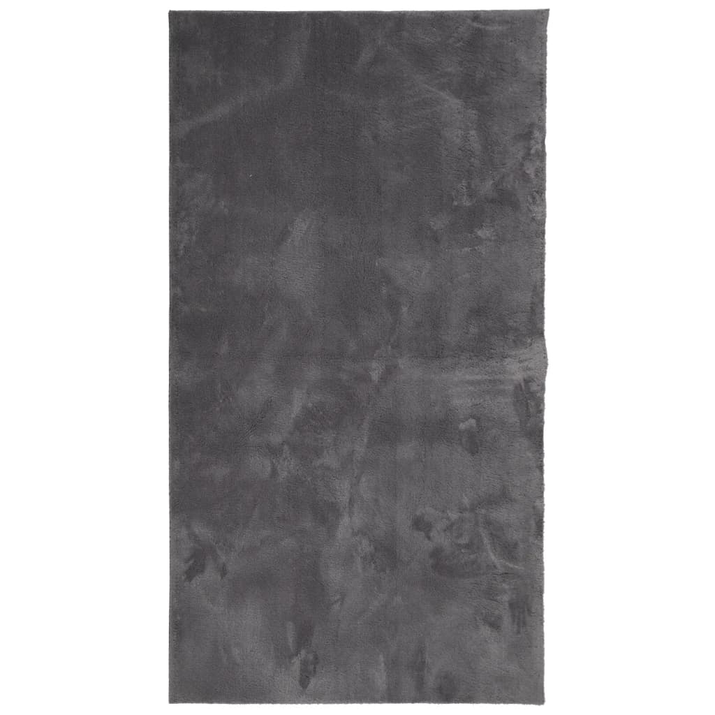 Teppe HUARTE kort luv mykt og vaskbart antrasitt 80x150 cm
