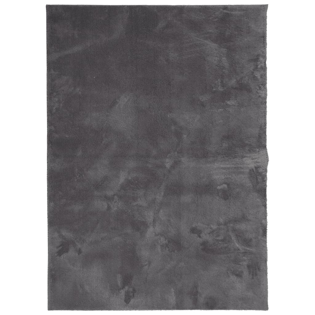 Teppe HUARTE kort luv mykt og vaskbart antrasitt 120x170 cm