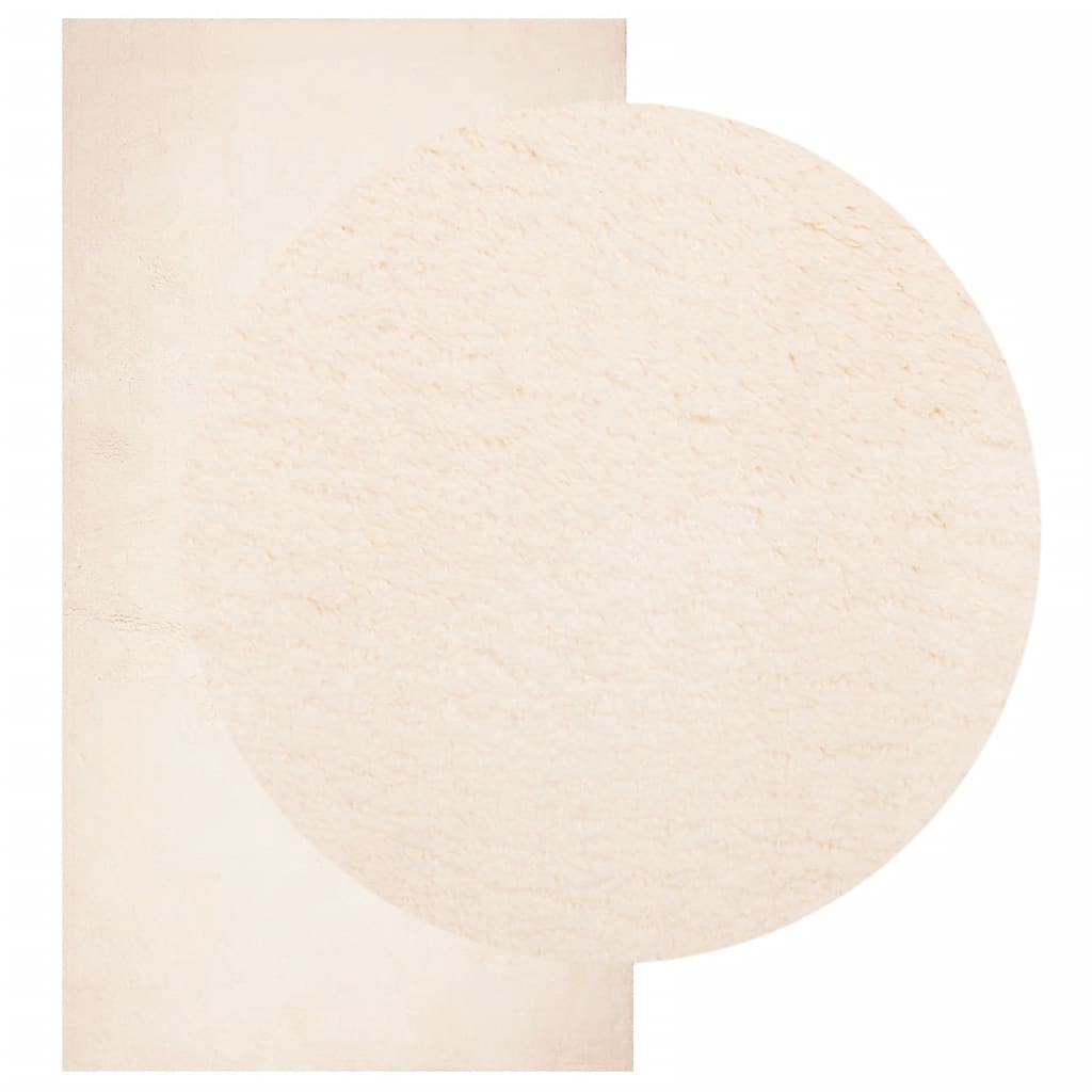Teppe HUARTE kort luv mykt og vaskbart beige 60x110 cm