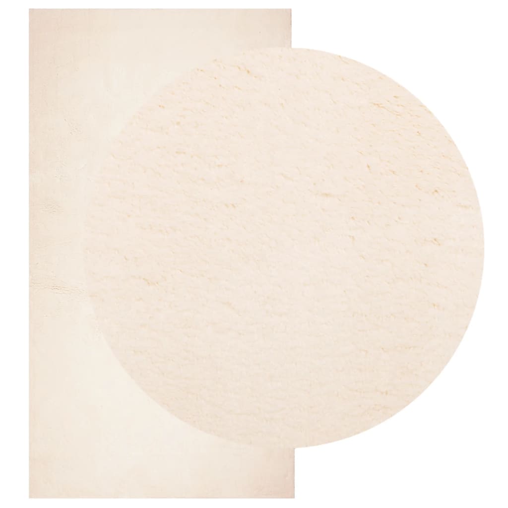Teppe HUARTE kort luv mykt og vaskbart beige 80x150 cm