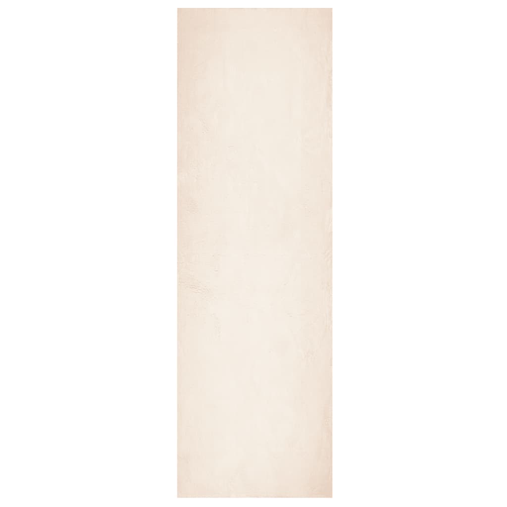 Teppe HUARTE kort luv mykt og vaskbart beige 80x250 cm