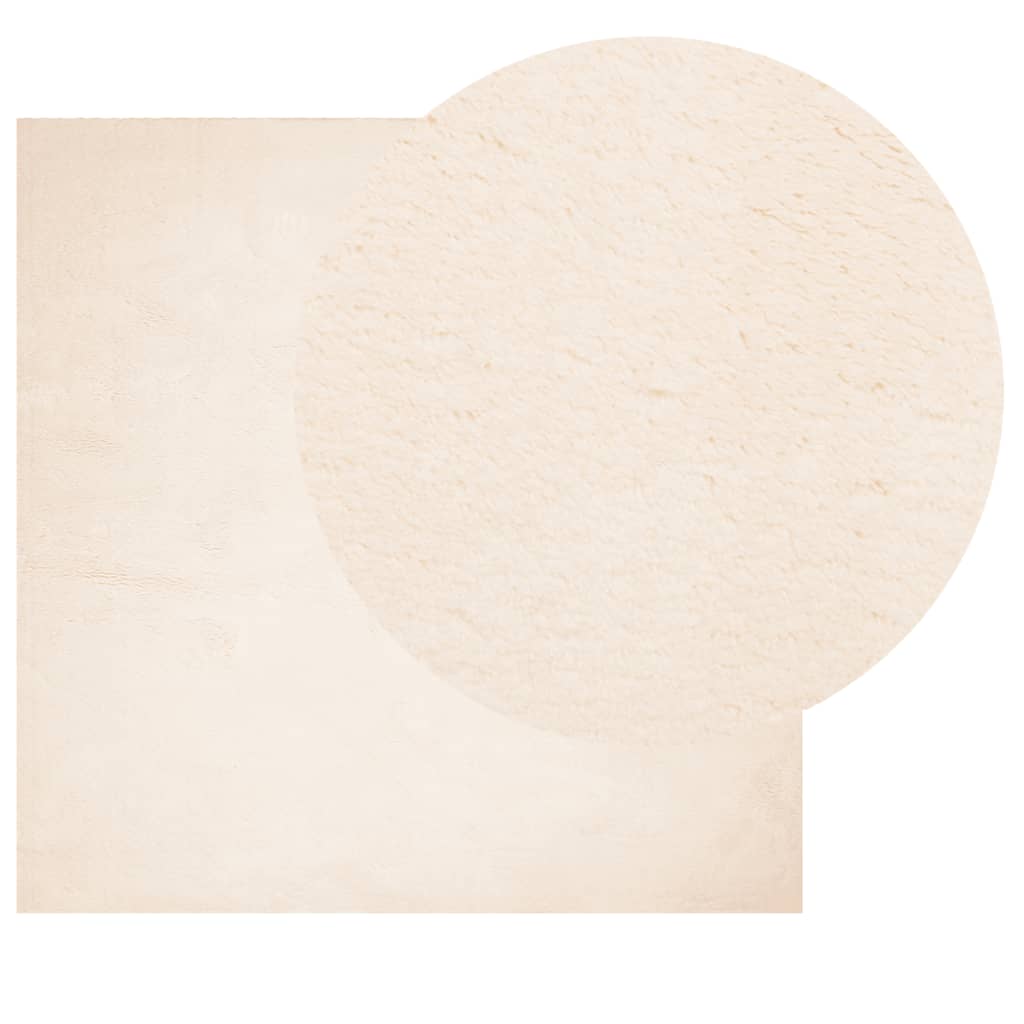 Teppe HUARTE kort luv mykt og vaskbart beige 120x120 cm
