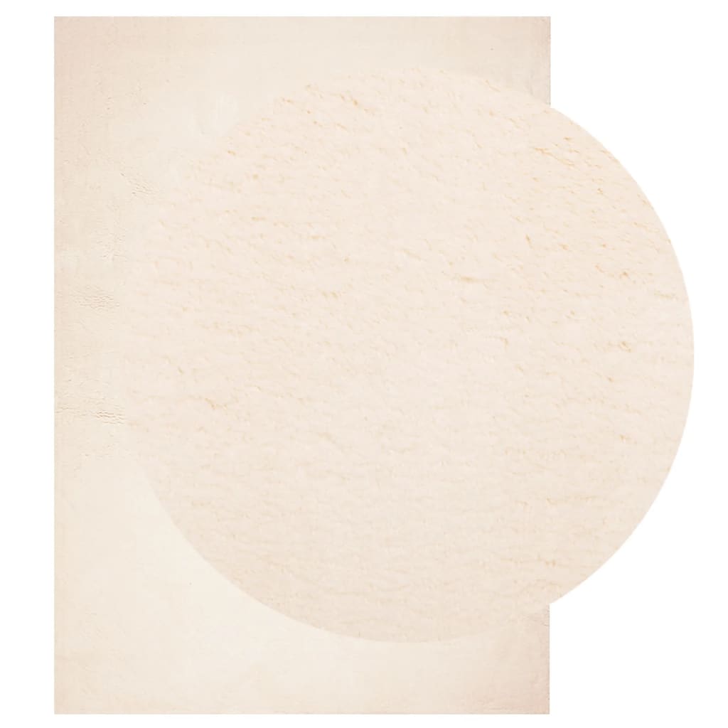 Teppe HUARTE kort luv mykt og vaskbart beige 120x170 cm