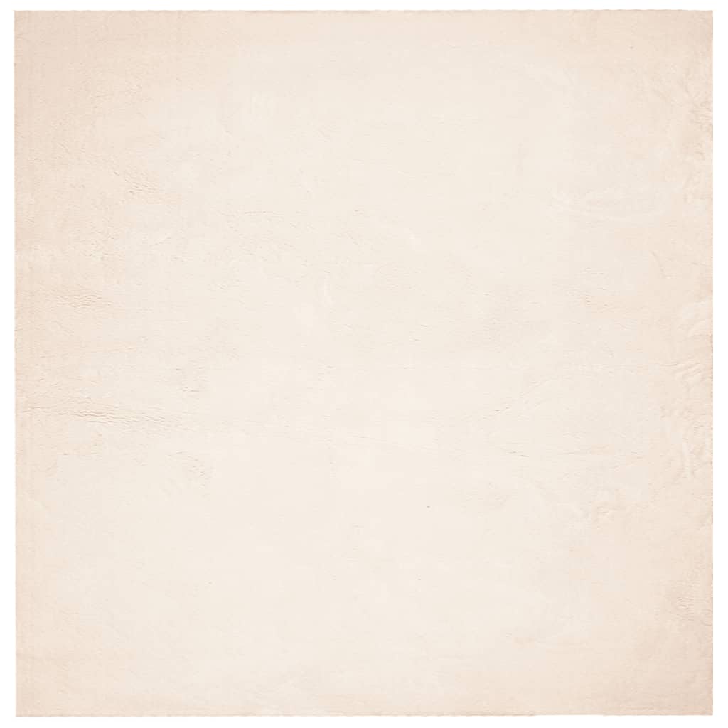 Teppe HUARTE kort luv mykt og vaskbart beige 200x200 cm