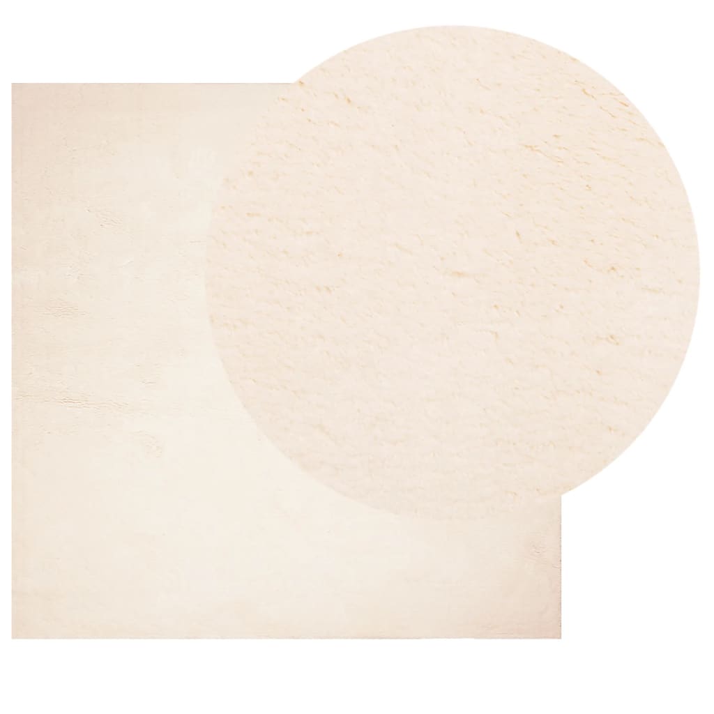 Teppe HUARTE kort luv mykt og vaskbart beige 240x240 cm