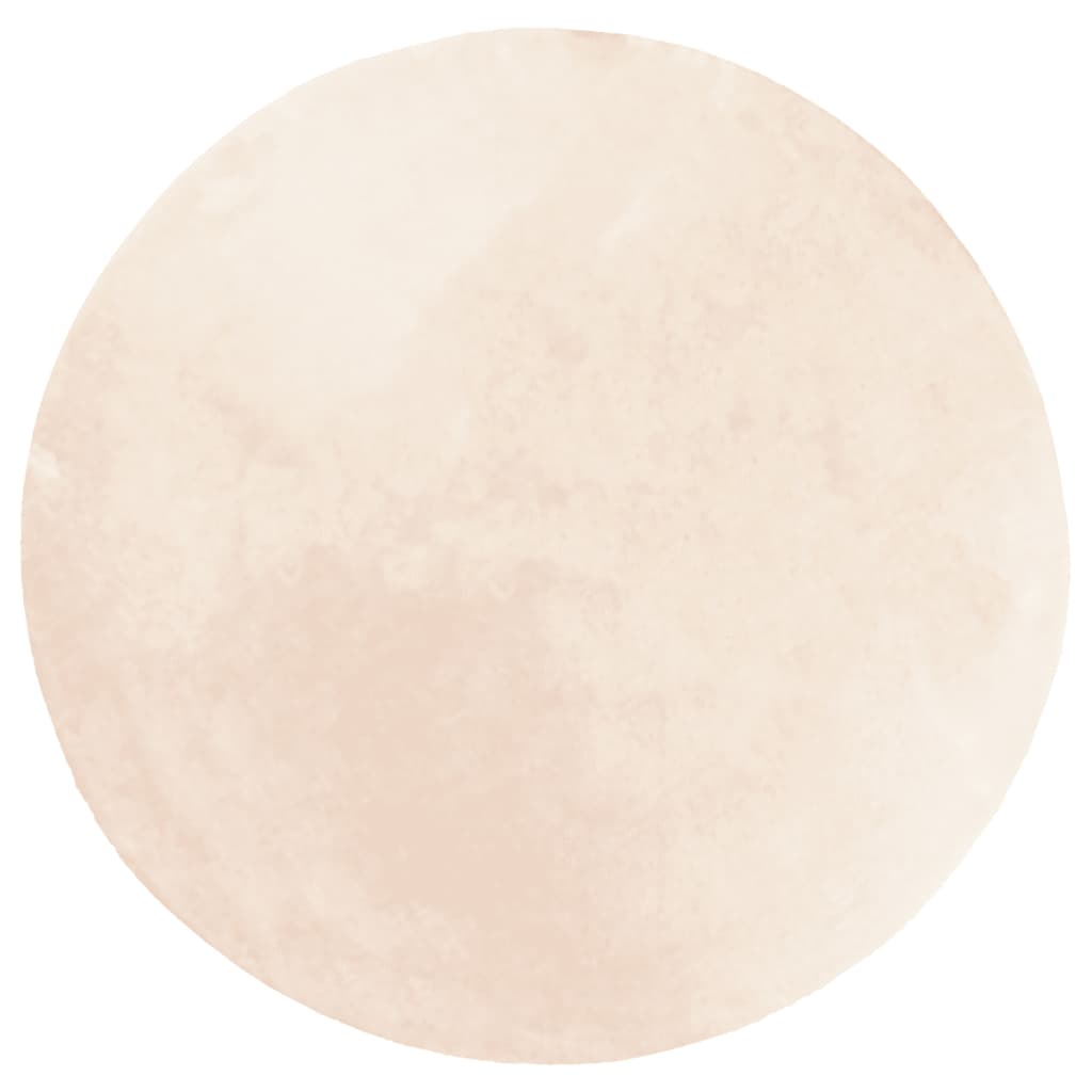 Teppe HUARTE kort luv mykt og vaskbart beige Ø 80 cm