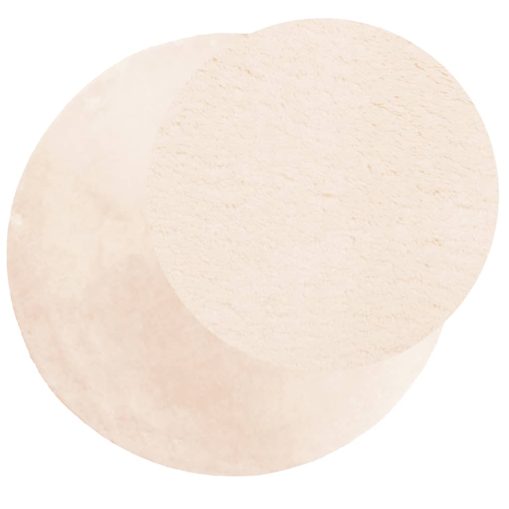 Teppe HUARTE kort luv mykt og vaskbart beige Ø 200 cm